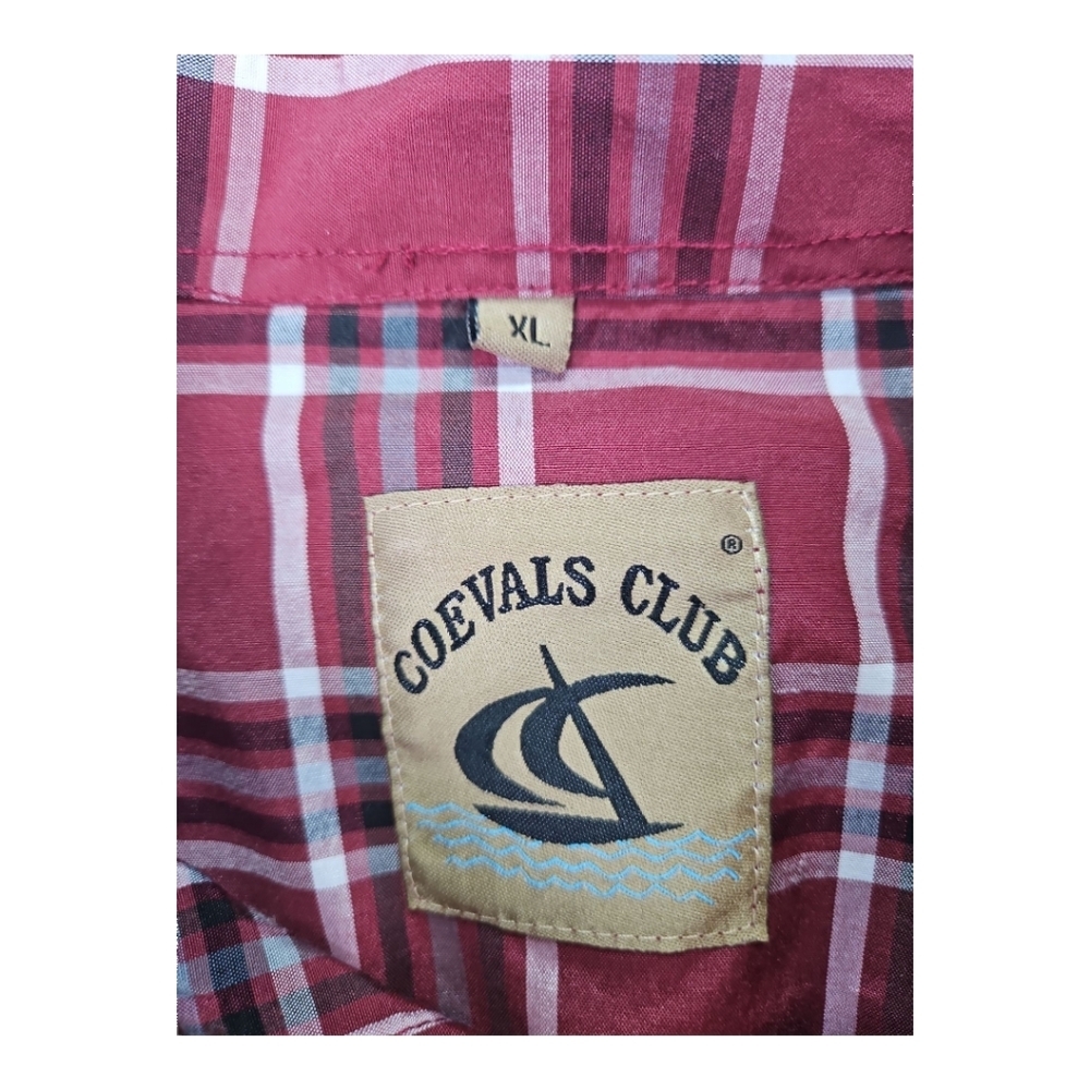 Coevals Club Western Style Red Plaid Pearl Snap Button Down Shirt XL - Picture 5 of 8